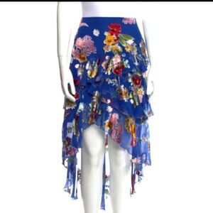 Alive + Olivia Floral Print High low Midi Skirt